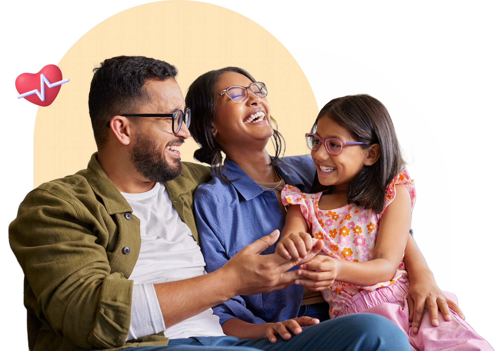 Healthy Family Laughing Together
